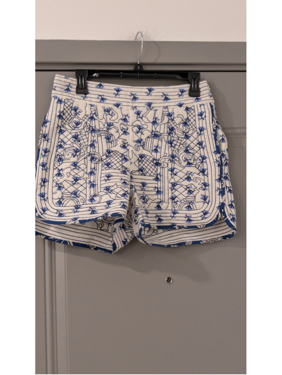 Formula Joven Pants - Women's Formula Joven Quilted Shorts Size 4 White Blue Floral